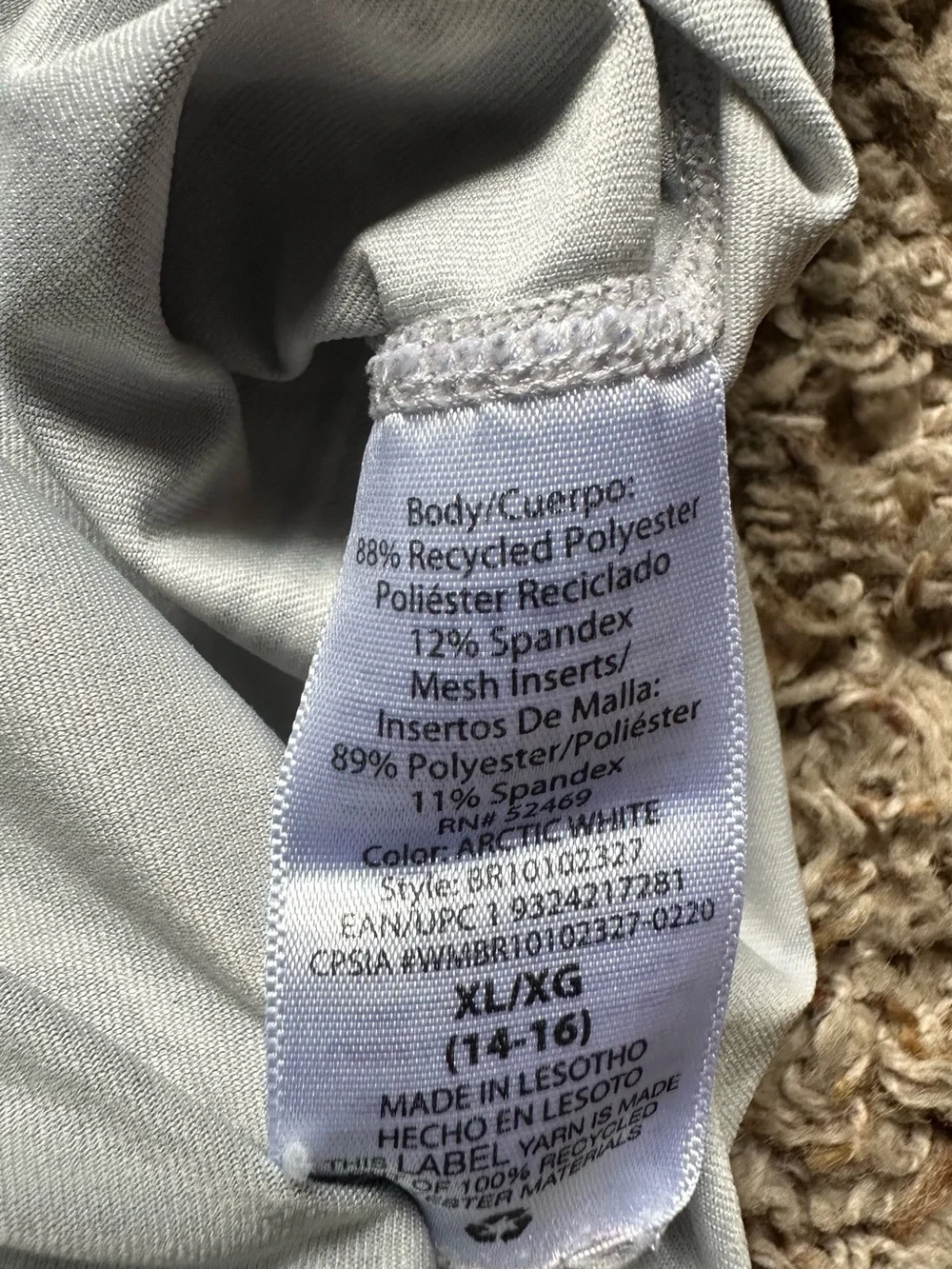 Boy’s Russell Dri-Power Tee; Gray/White; Size XL (14/16)